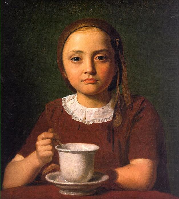 Constantin Hansen Little Girl with a Cup china oil painting image